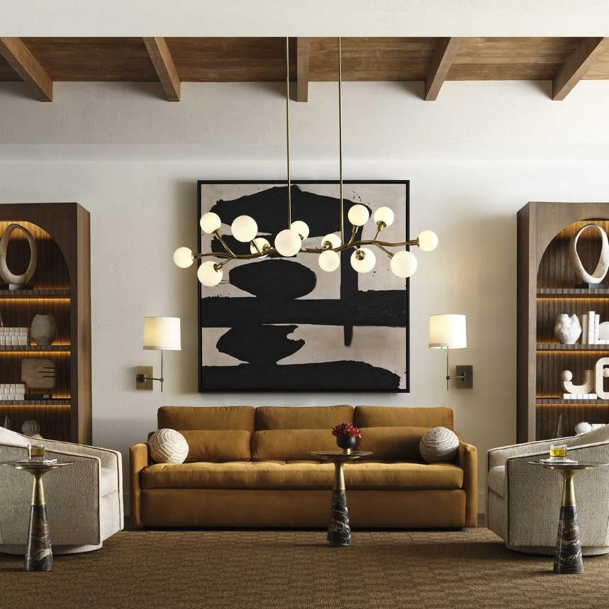 Uttermost Meandering 14 Light Pendant in Brass