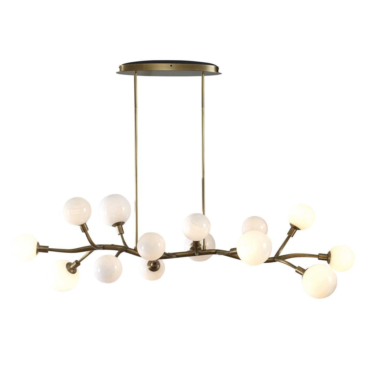 Meandering 14 Light Pendant in Brass