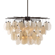 Seeded Shield 8 Light Chandelier in Champagne
