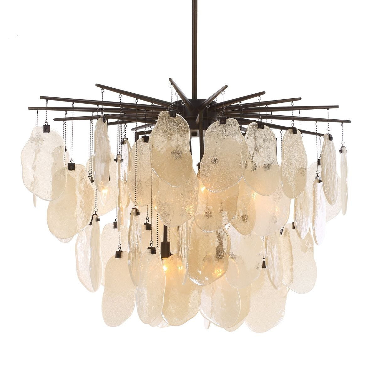 Uttermost Seeded Shield 8 Light Chandelier in Champagne