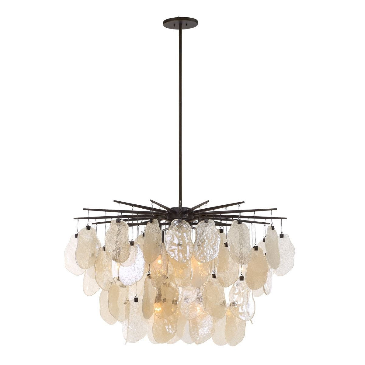 Uttermost Seeded Shield 8 Light Chandelier in Champagne