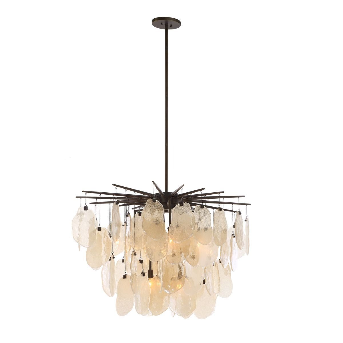 Uttermost Seeded Shield 8 Light Chandelier in Champagne