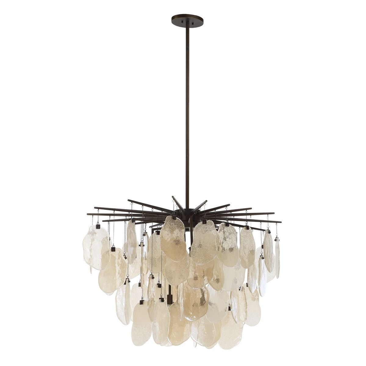 Uttermost Seeded Shield 8 Light Chandelier in Champagne