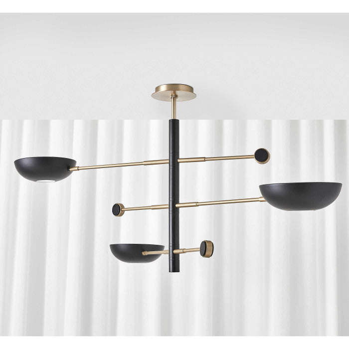 Uttermost Swinger 3 Light Pendant in Black
