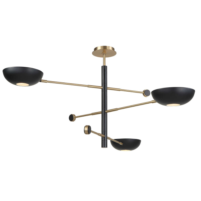 Uttermost Swinger 3 Light Pendant in Black