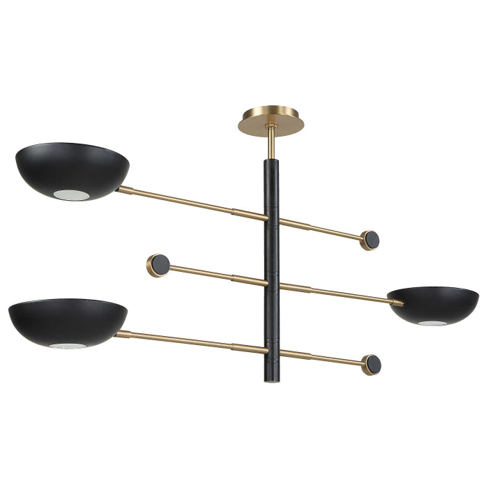 Uttermost Swinger 3 Light Pendant in Black