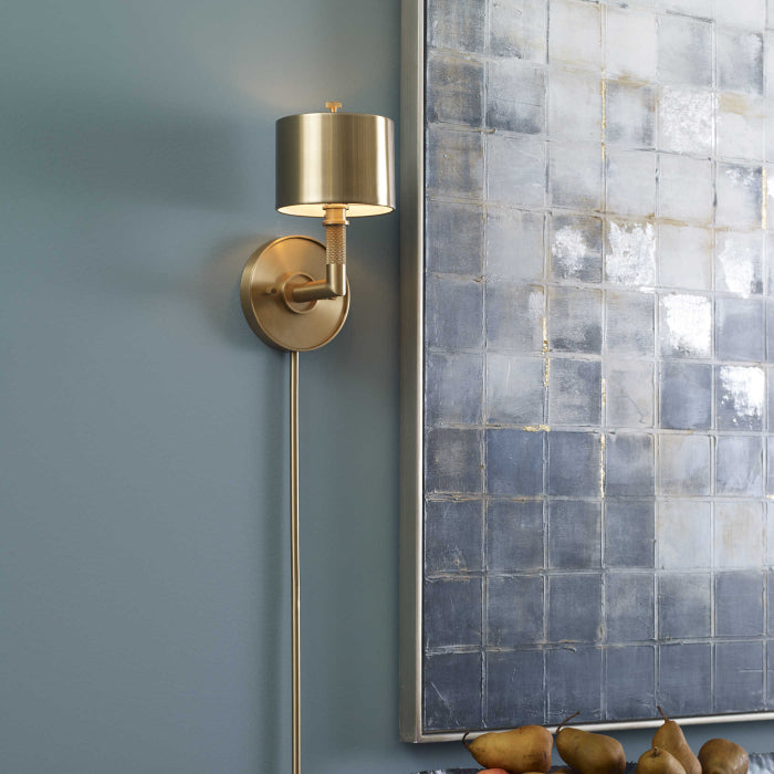Uttermost Knurl Wall Light - Brass