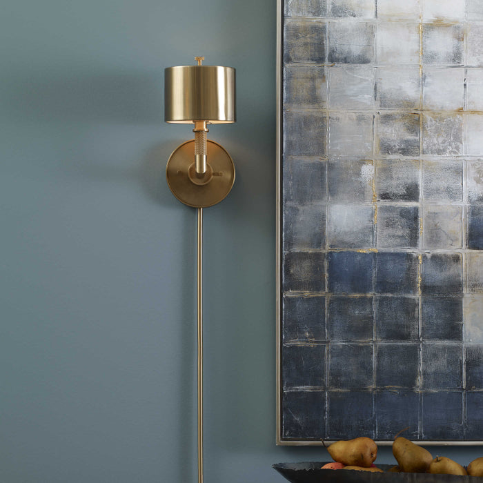 Uttermost Knurl Wall Light - Brass