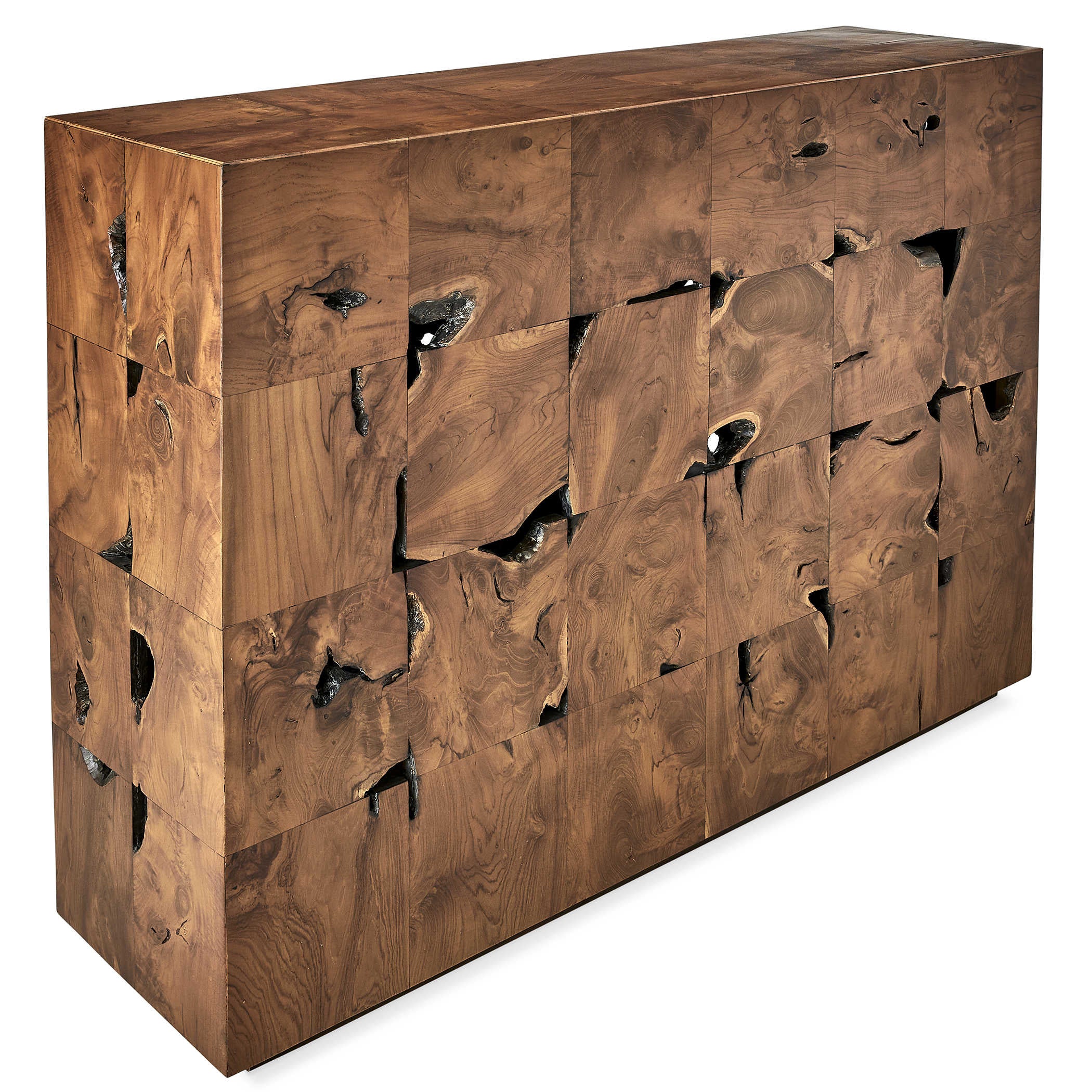 Uttermost Teak Tac Toe Console Table - Caramel