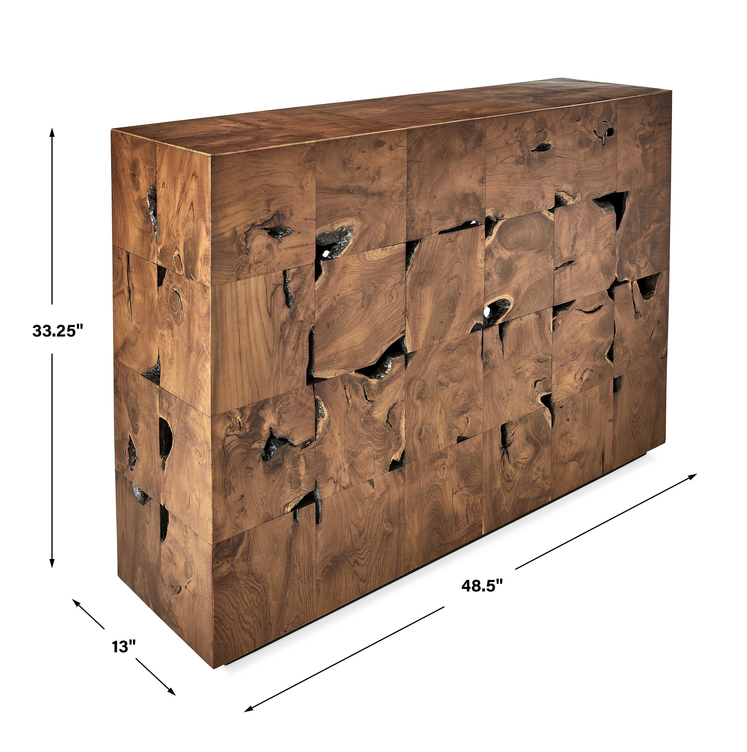 Uttermost Teak Tac Toe Console Table - Caramel