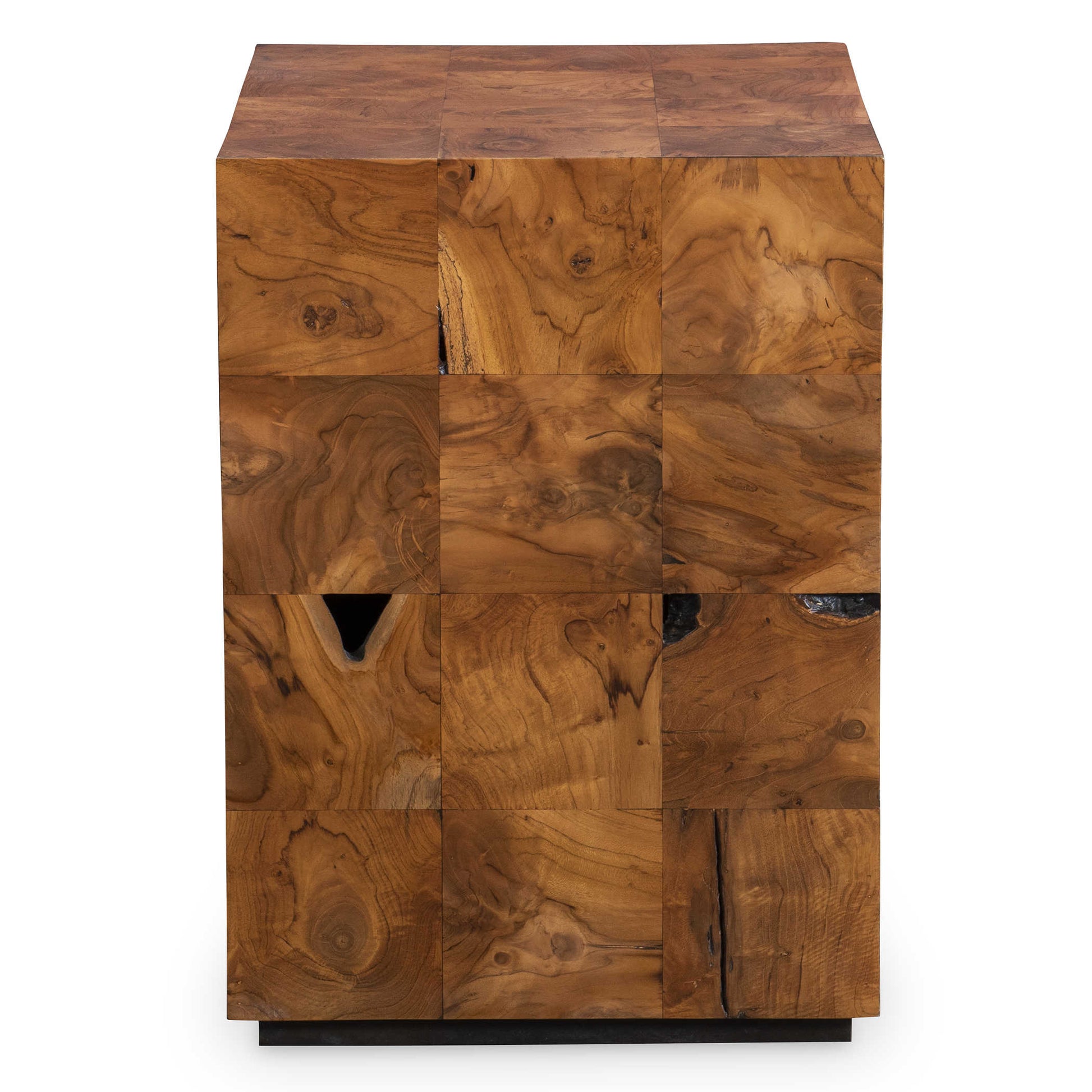 Teak Tac Toe End Table - Caramel