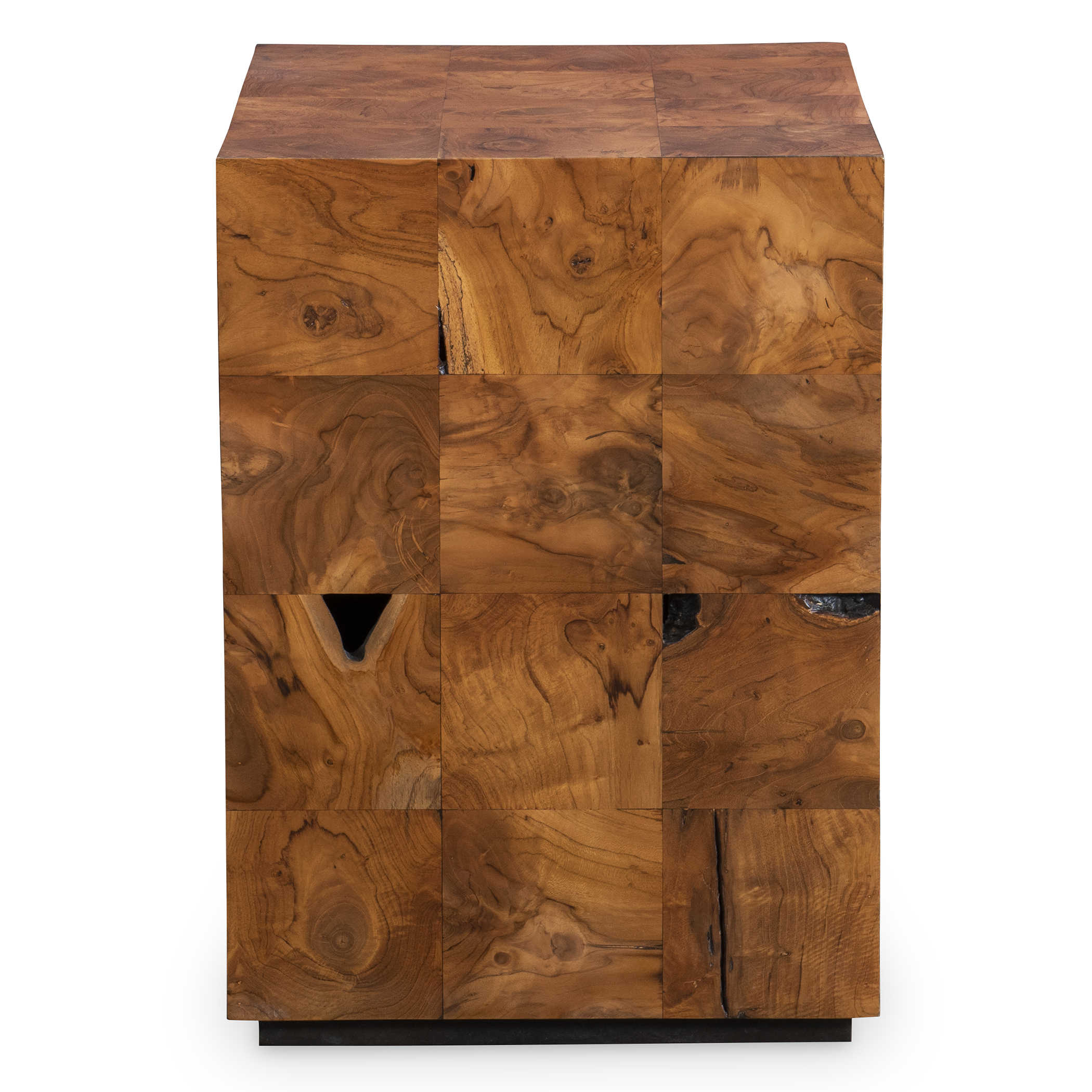Teak Tac Toe End Table - Caramel