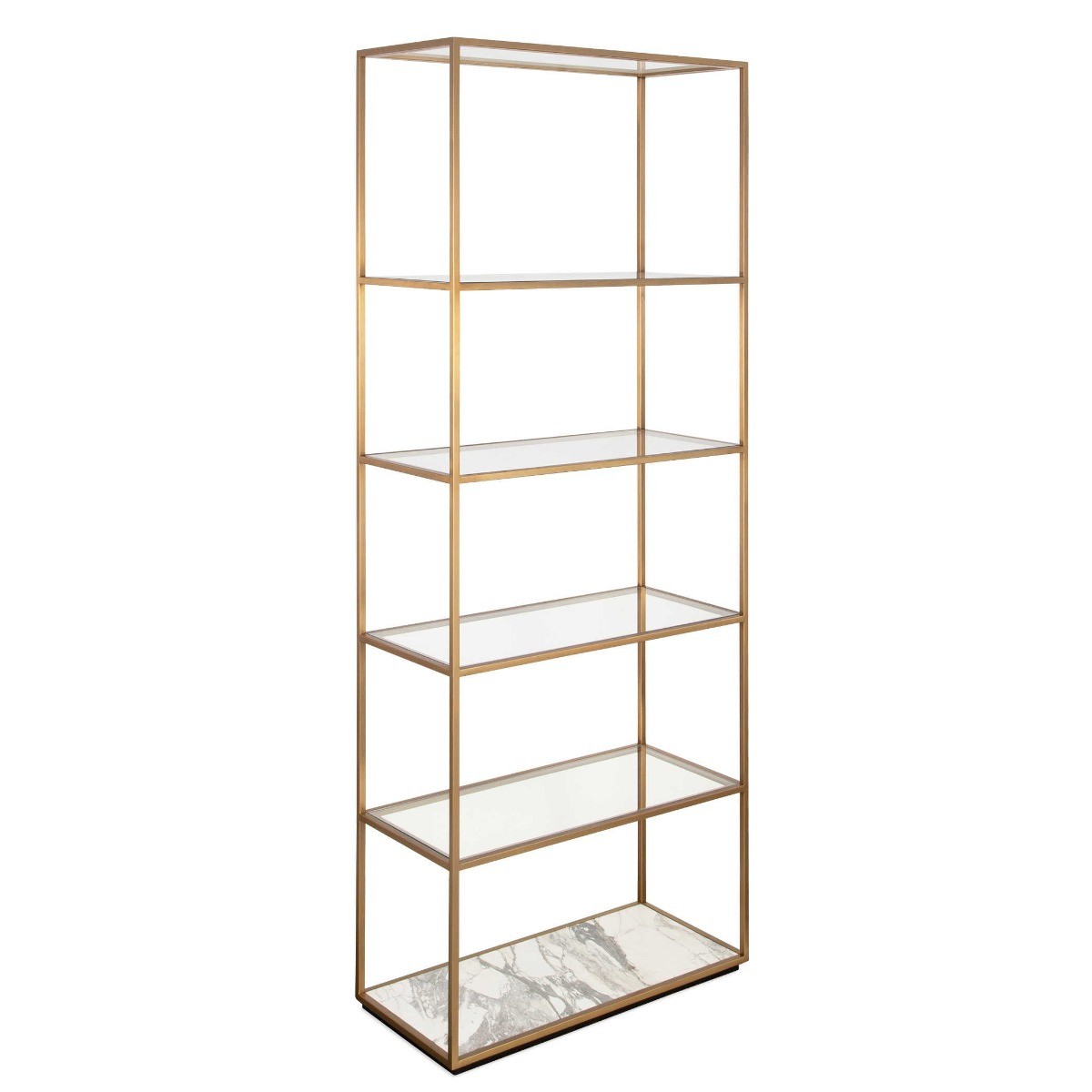 Floating Plane Etagere in Brass