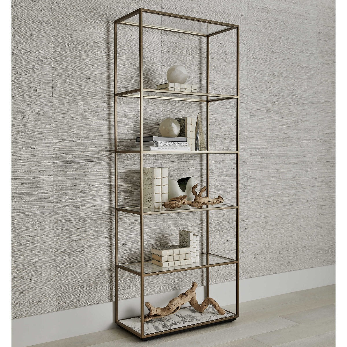 Uttermost Floating Plane Etagere in Brass