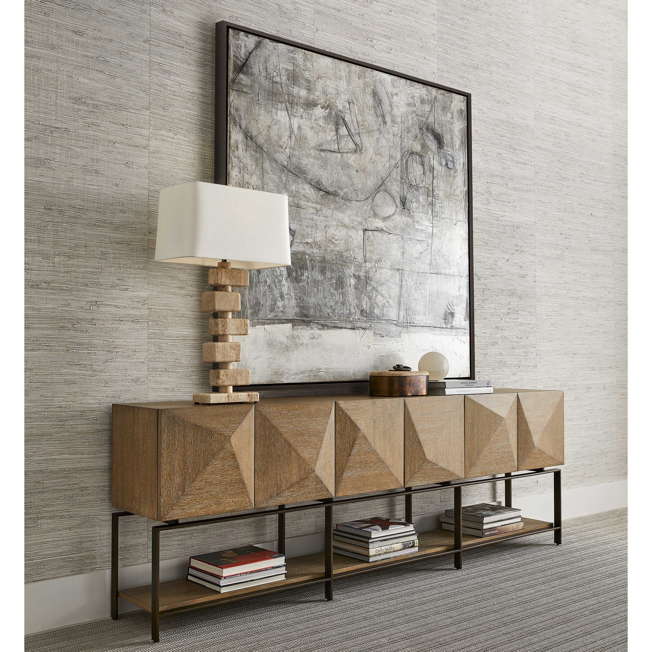 Uttermost Trapezoid 6 Door Cabinet