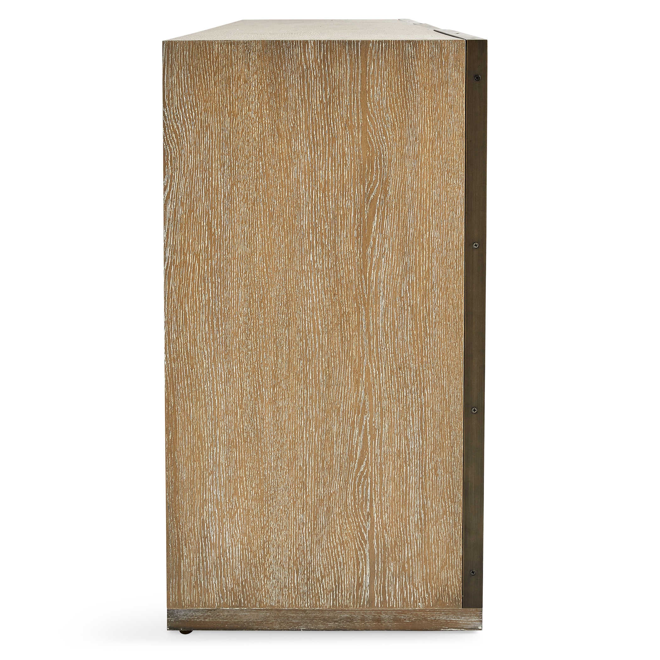 Uttermost White Linen 3 Door Cabinet