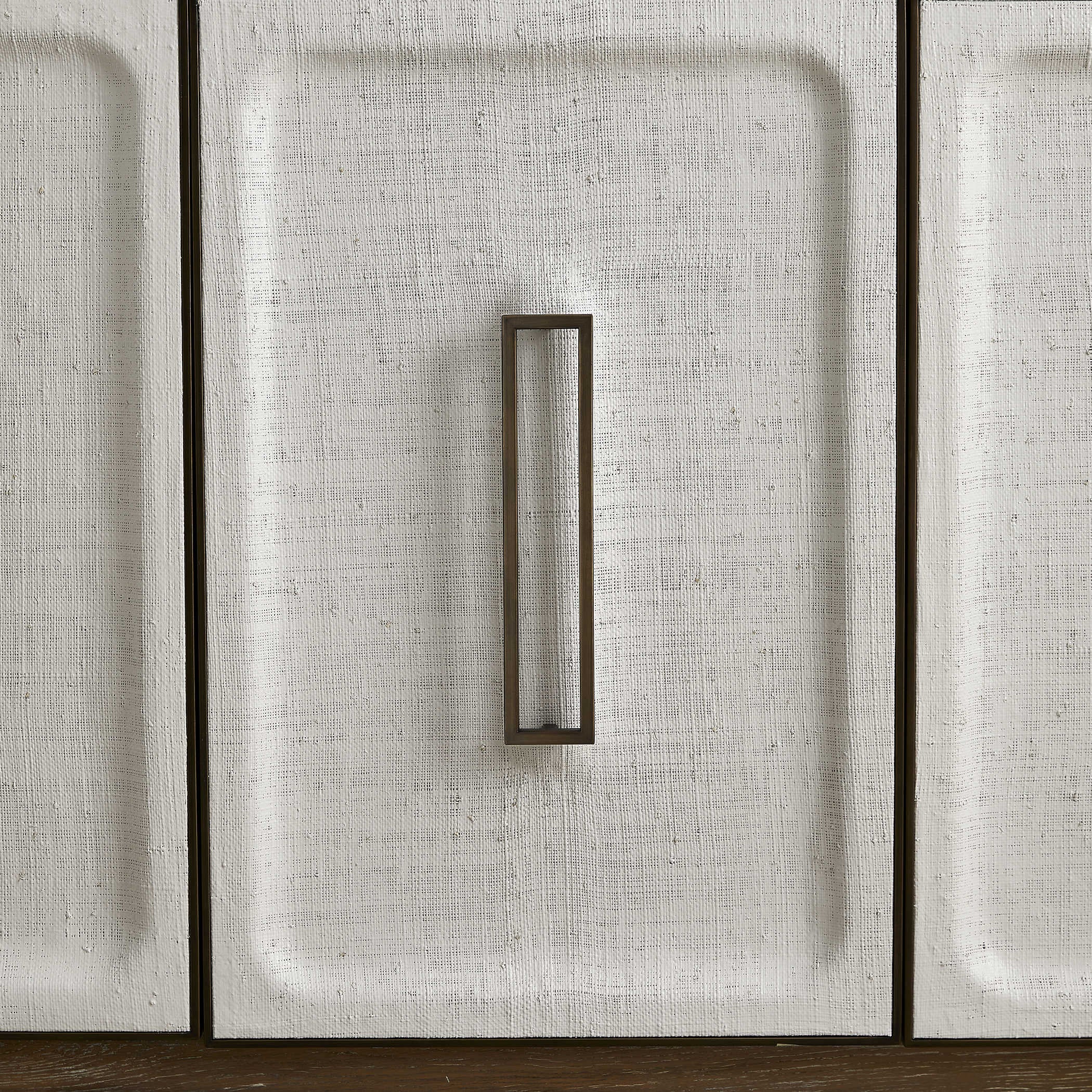 Uttermost White Linen 3 Door Cabinet