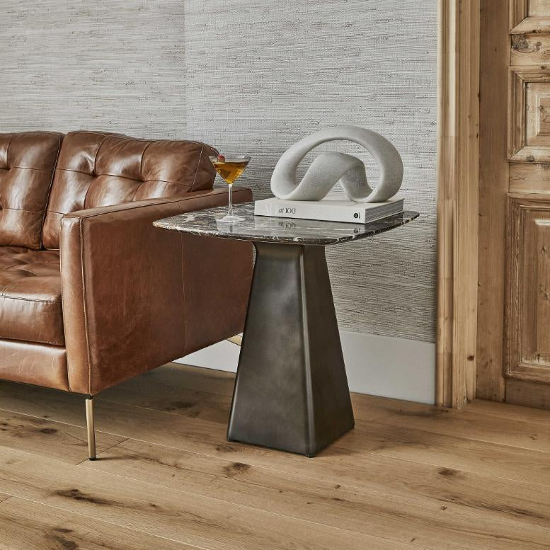 Uttermost Equilateral Side Table Marble/Bronze