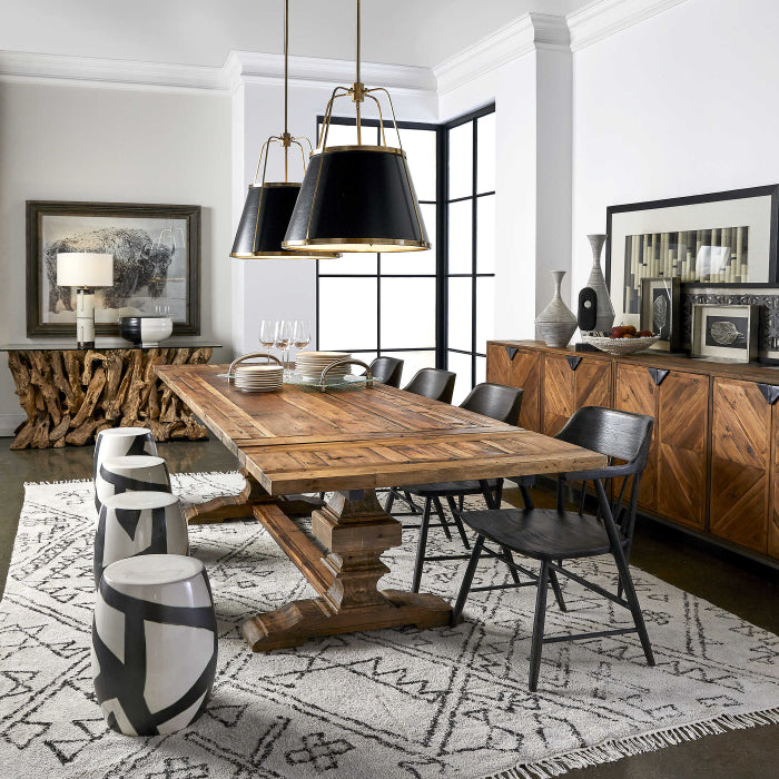 Uttermost Baldrick Extending Dining Table in Warm Honey - 244-336cm