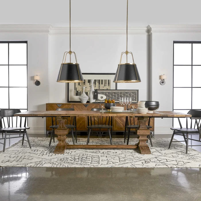 Uttermost Baldrick Extending Dining Table in Warm Honey - 244-336cm