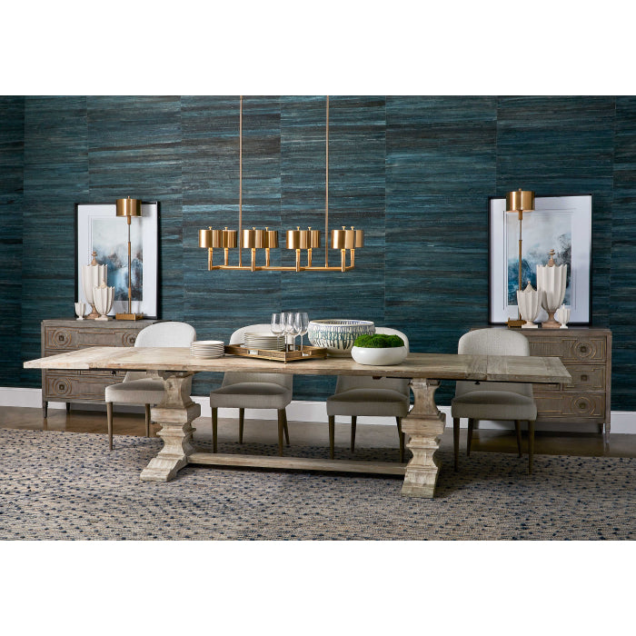 Uttermost Baldrick Extending Dining Table in White - 244-336cm