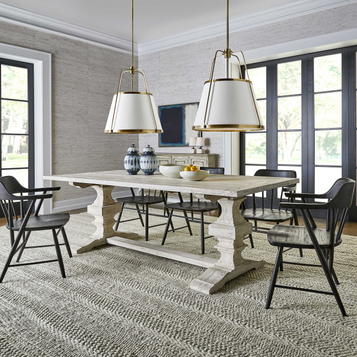 Uttermost Baldrick Extending Dining Table in White - 244-336cm
