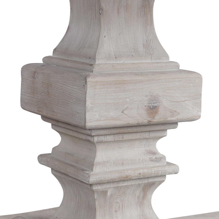 Uttermost Baldrick Extending Dining Table in White - 244-336cm