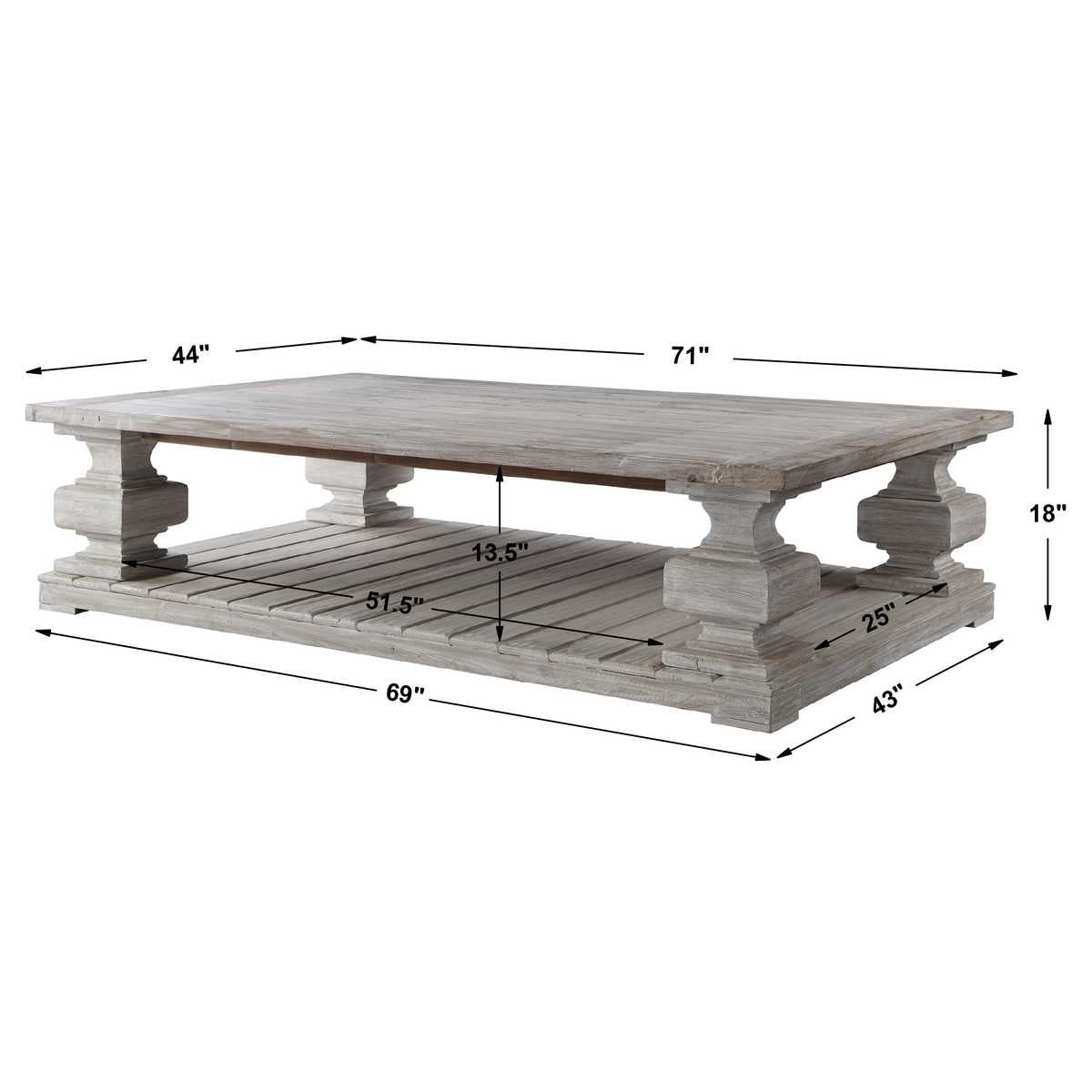 Uttermost Baldrick Coffee Table White