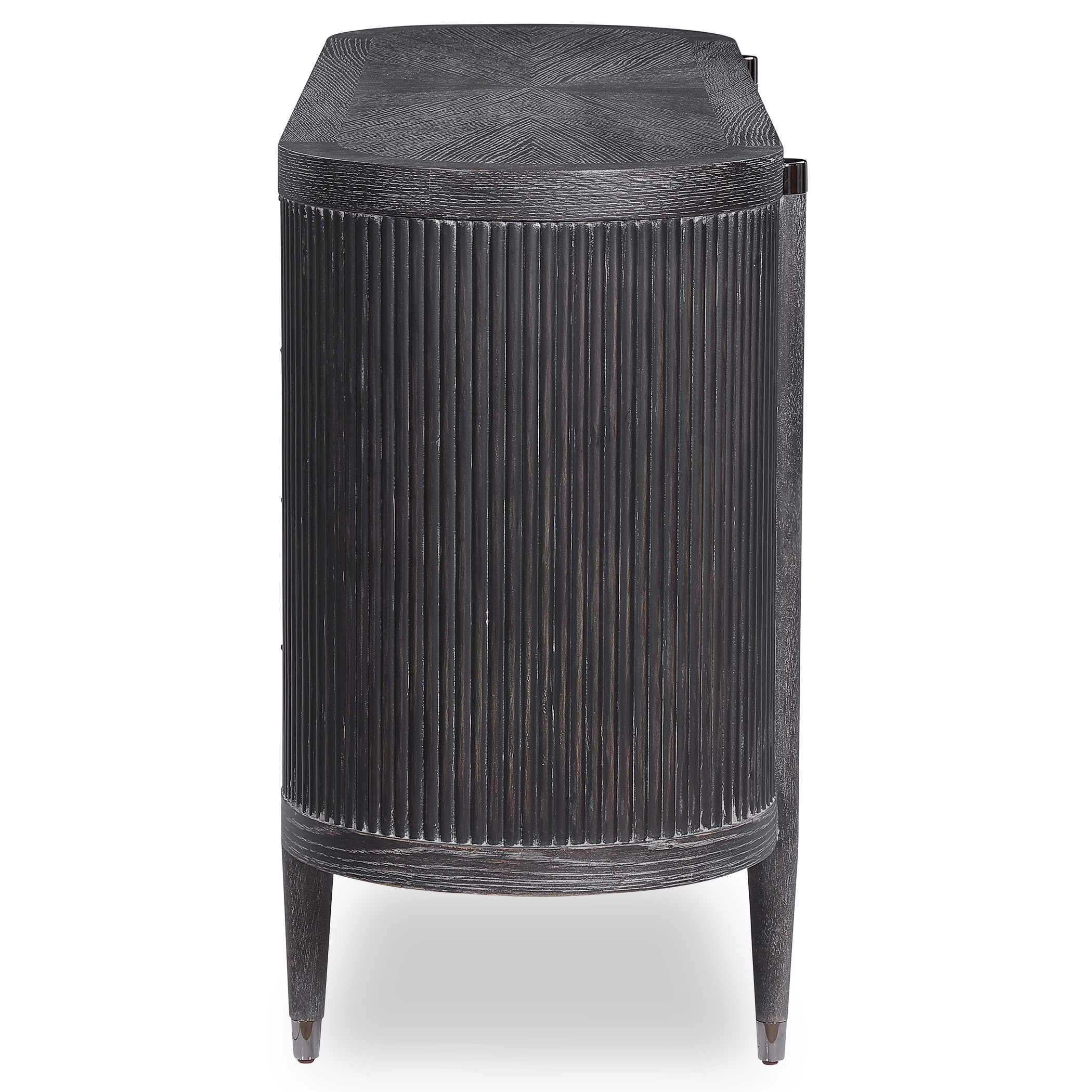 Uttermost Tambour Cabinet - Black Ceruse