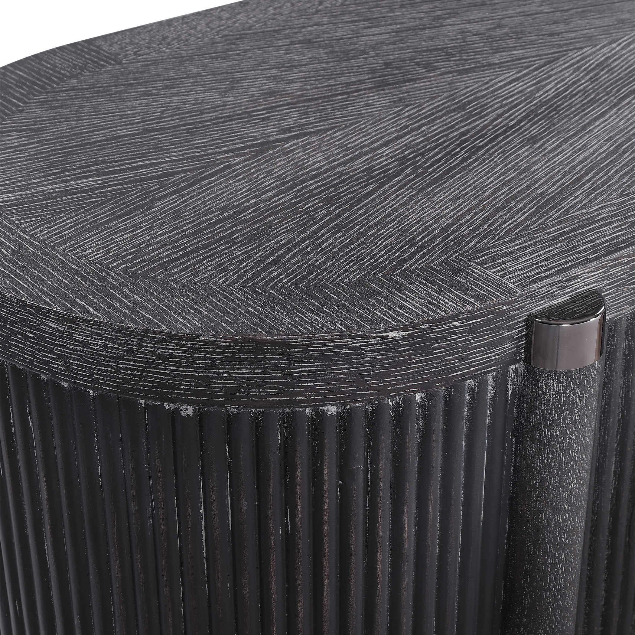 Uttermost Tambour Cabinet - Black Ceruse