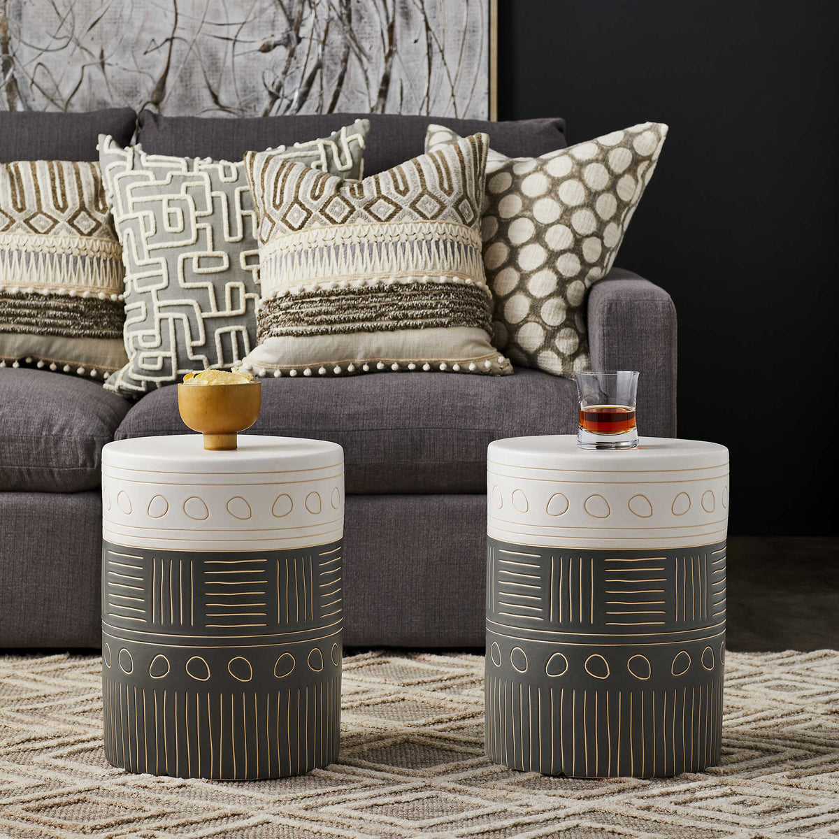 Uttermost Hieroglyphics Side Table