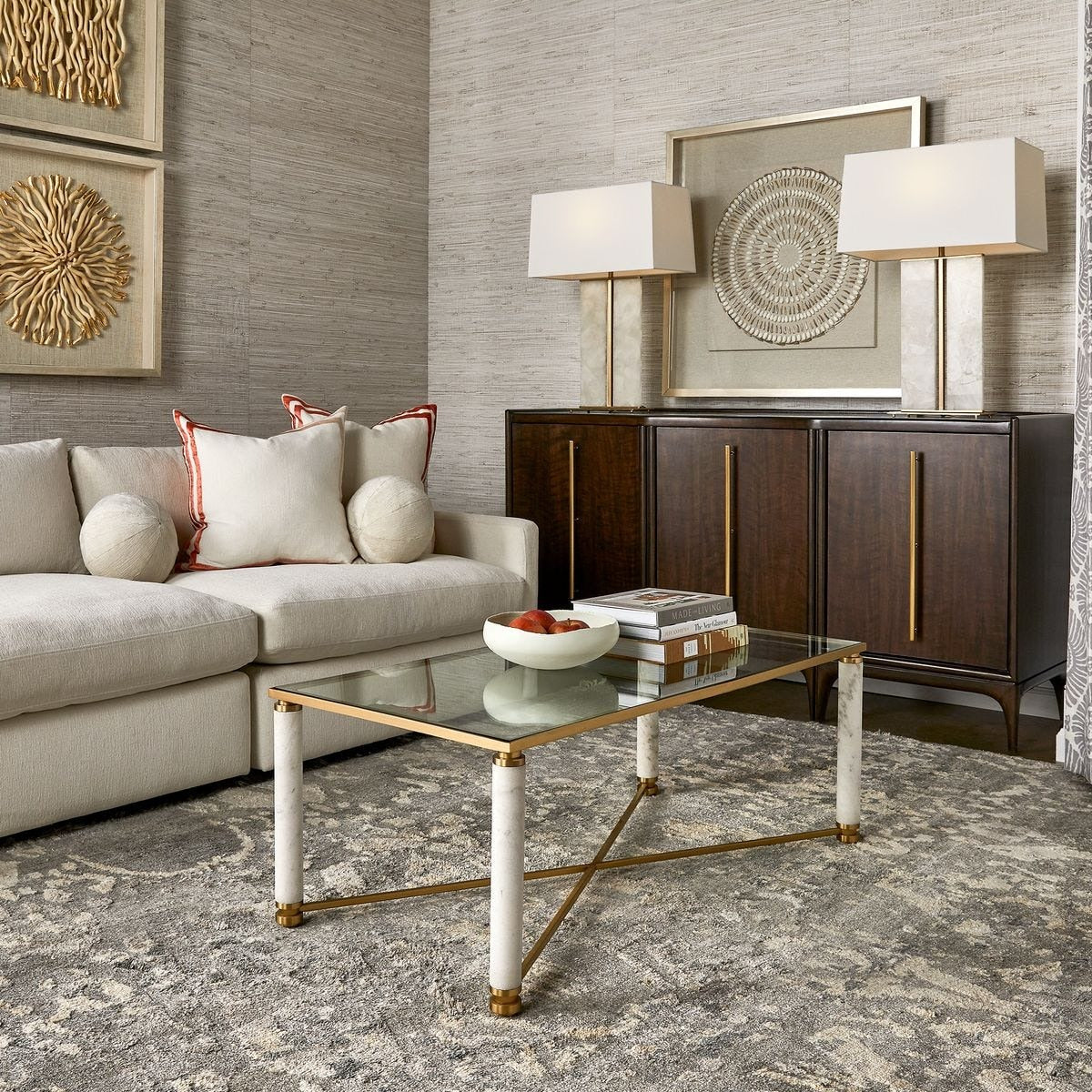Uttermost White Pillar Coffee Table