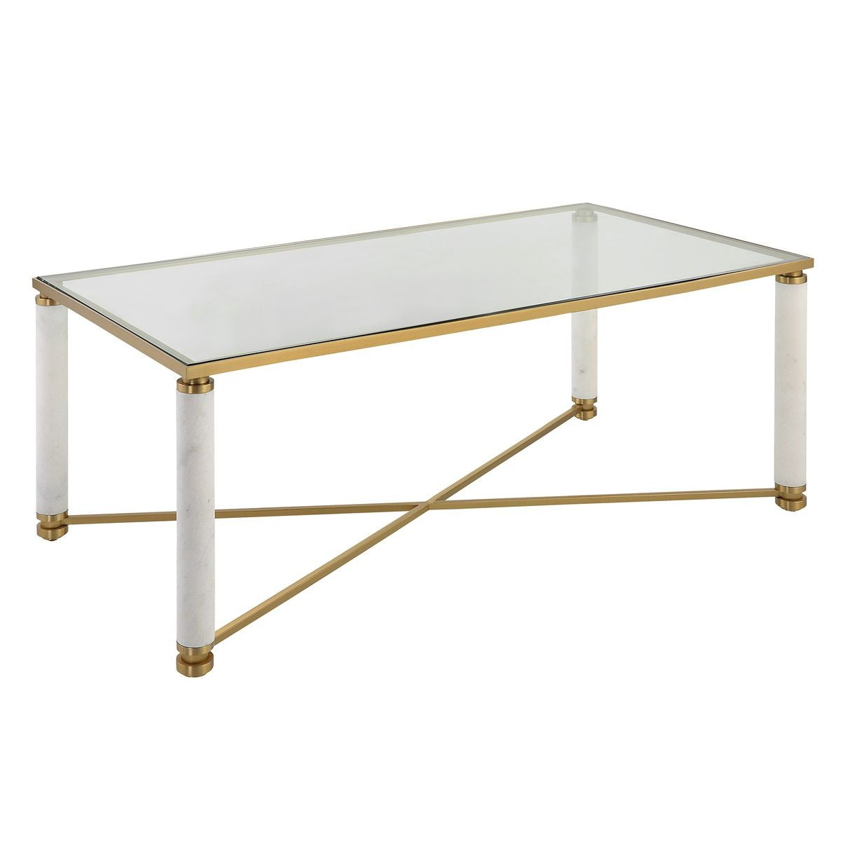 Uttermost White Pillar Coffee Table