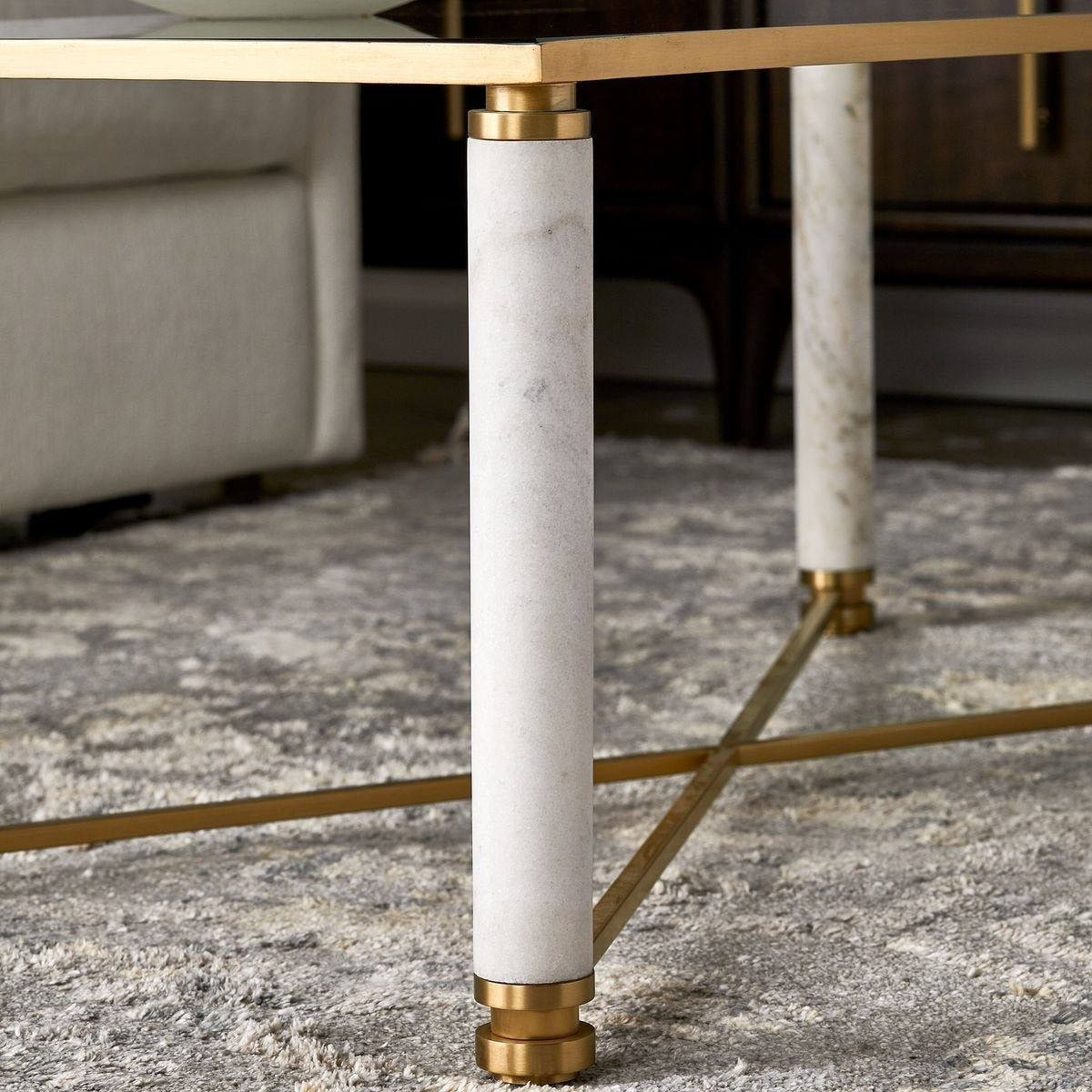 Uttermost White Pillar Coffee Table