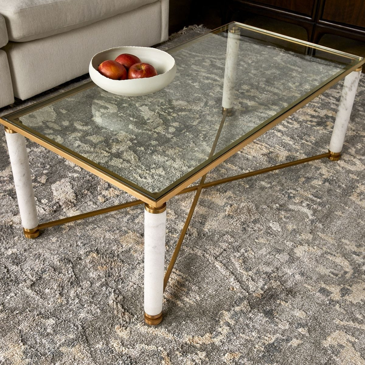 Uttermost White Pillar Coffee Table