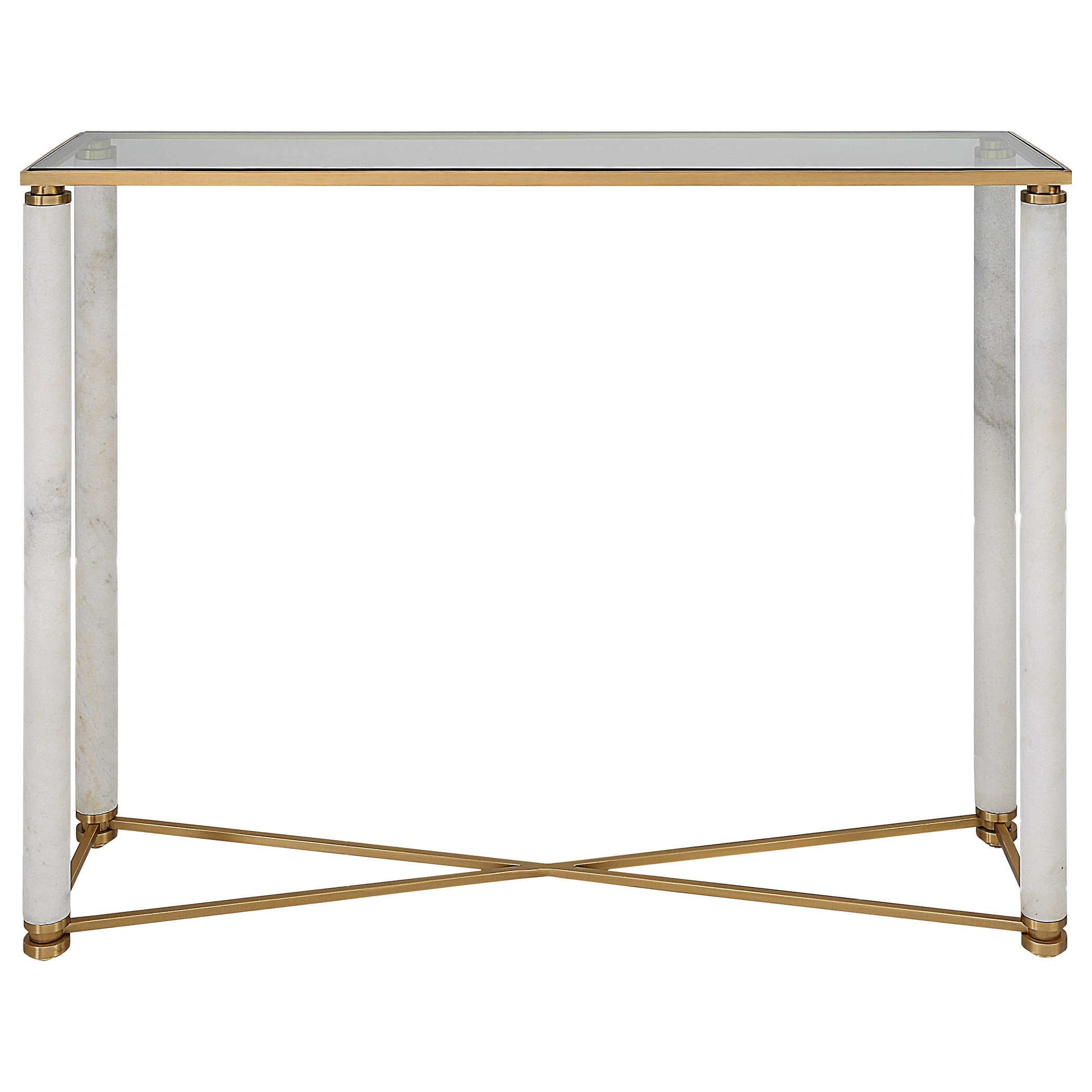 White Pillar Console Table