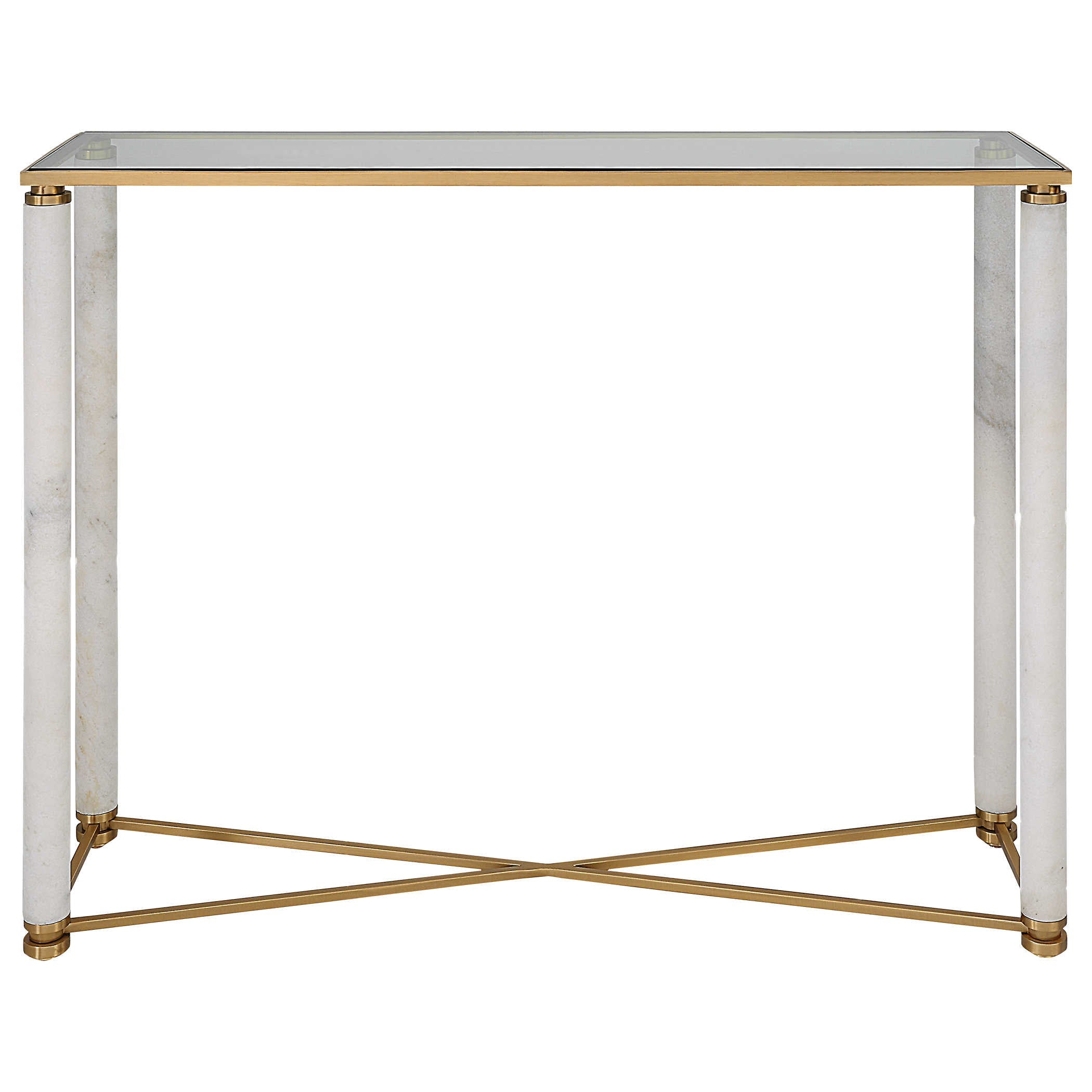 White Pillar Console Table