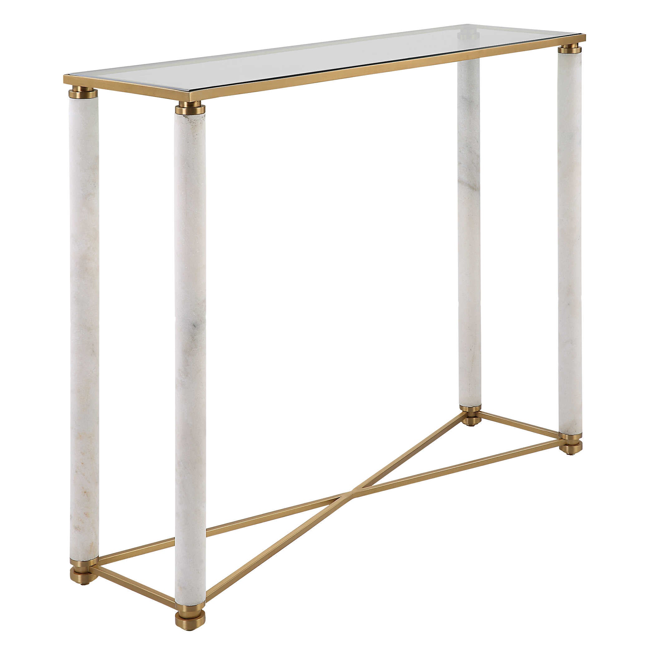 Uttermost White Pillar Console Table