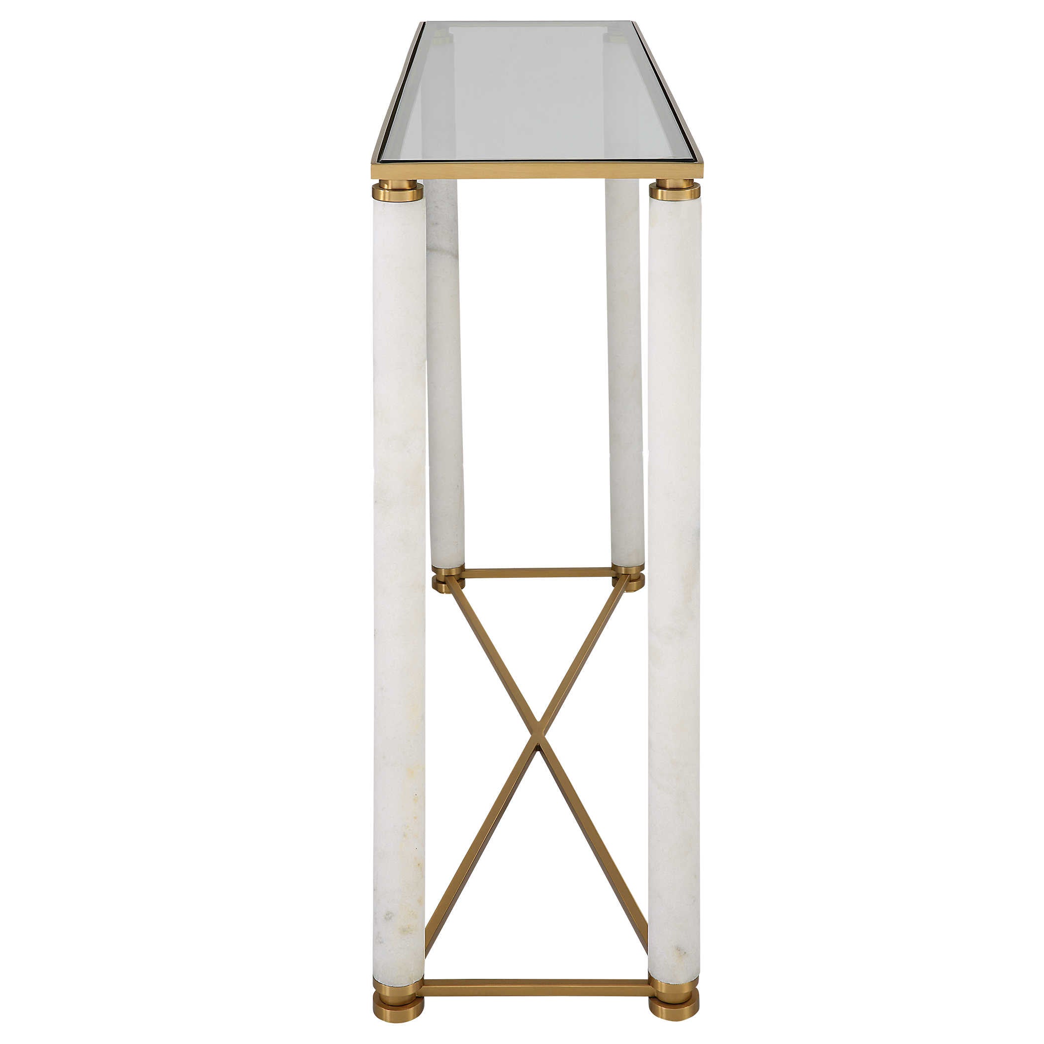 Uttermost White Pillar Console Table