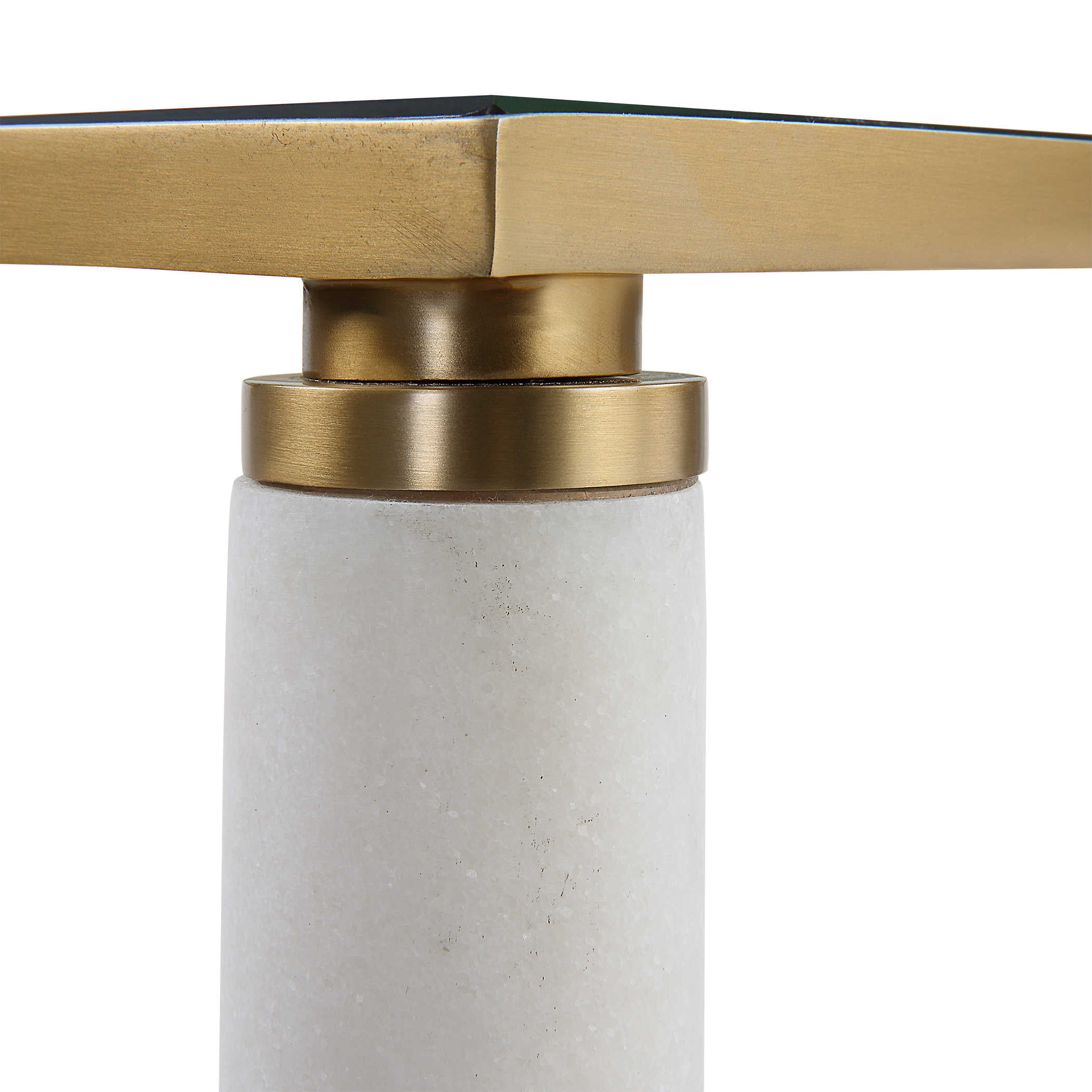 Uttermost White Pillar Console Table