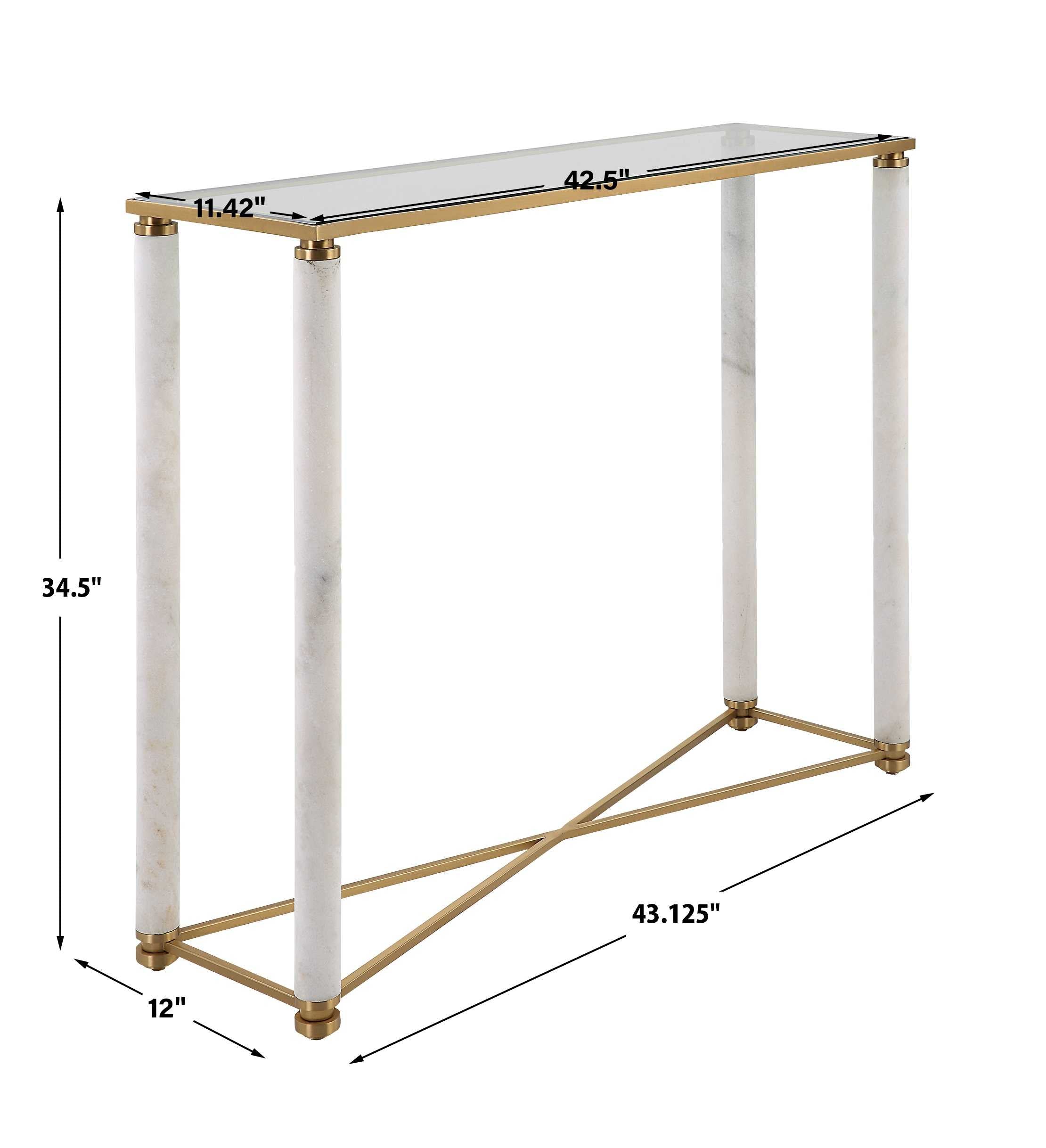 Uttermost White Pillar Console Table