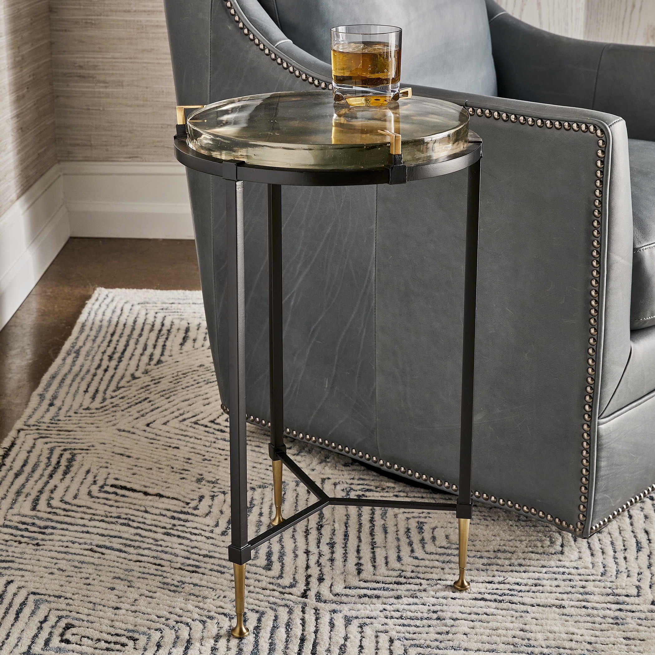 Uttermost Ice Block Accent Table - Round