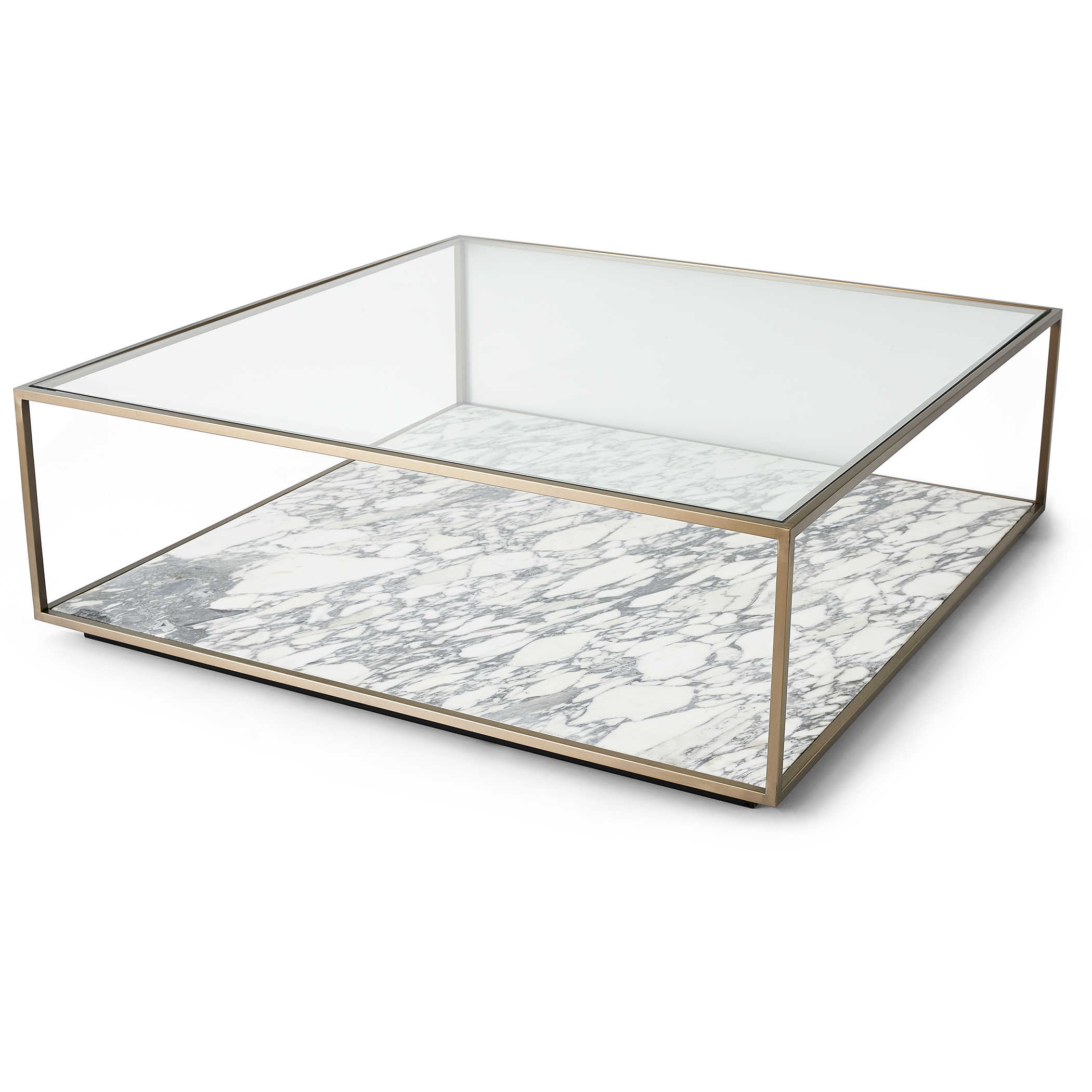 Floating Plane Coffee Table - Marble/Brass