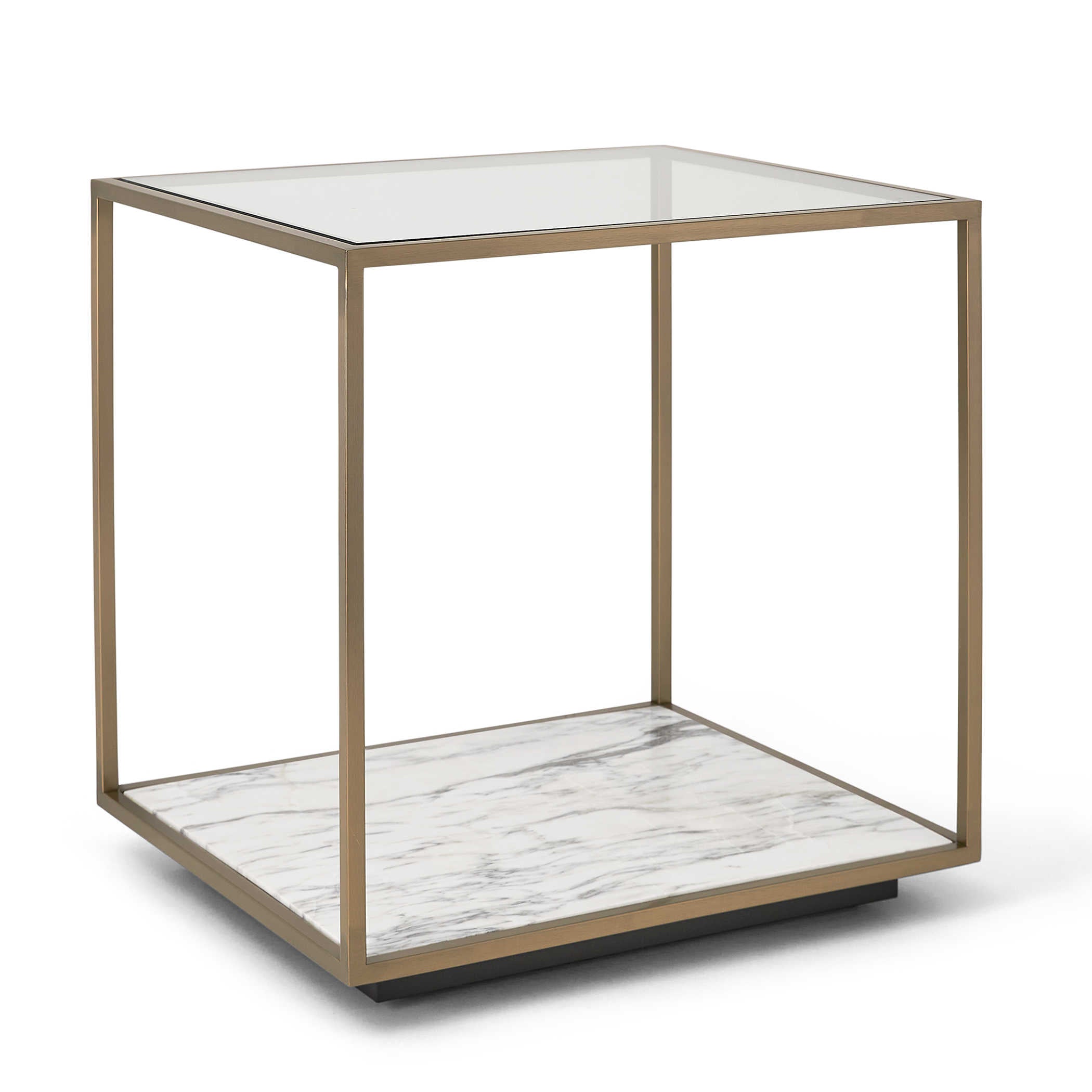 Uttermost Floating Plane End Table - Marble/Brass