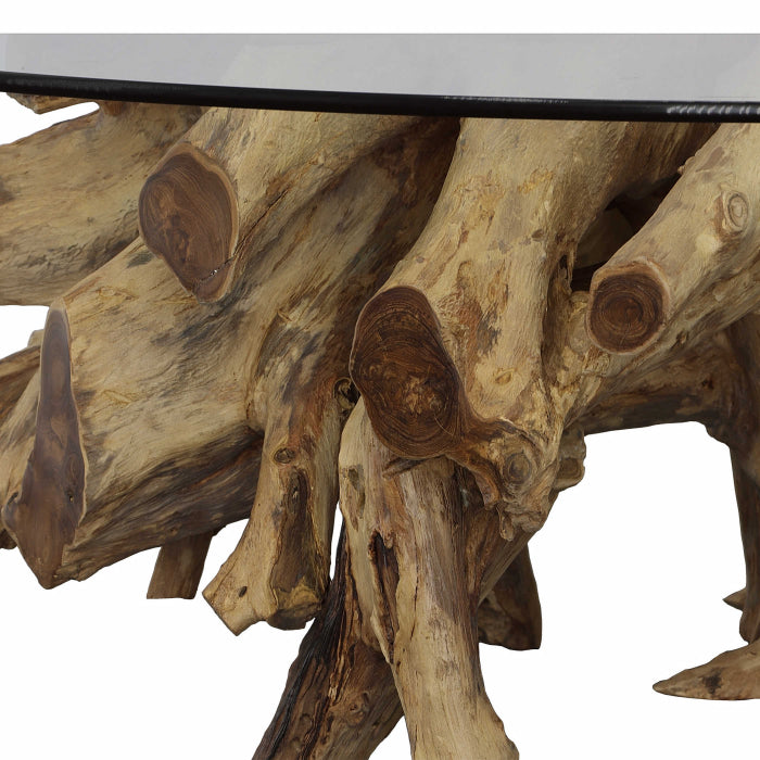 Uttermost Center Root 56" Glass Coffee Table - Round