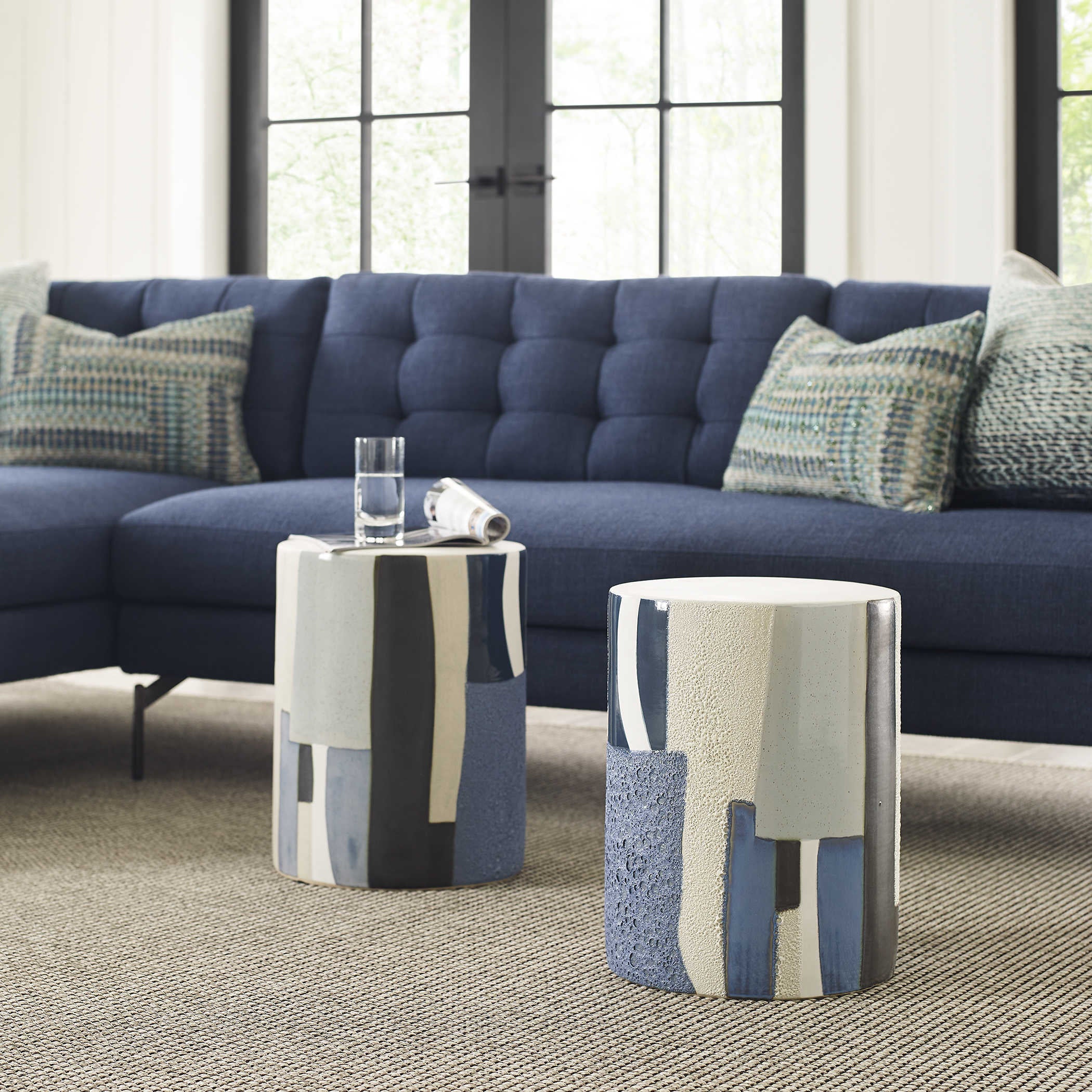 Uttermost Graph Side Table in Blue