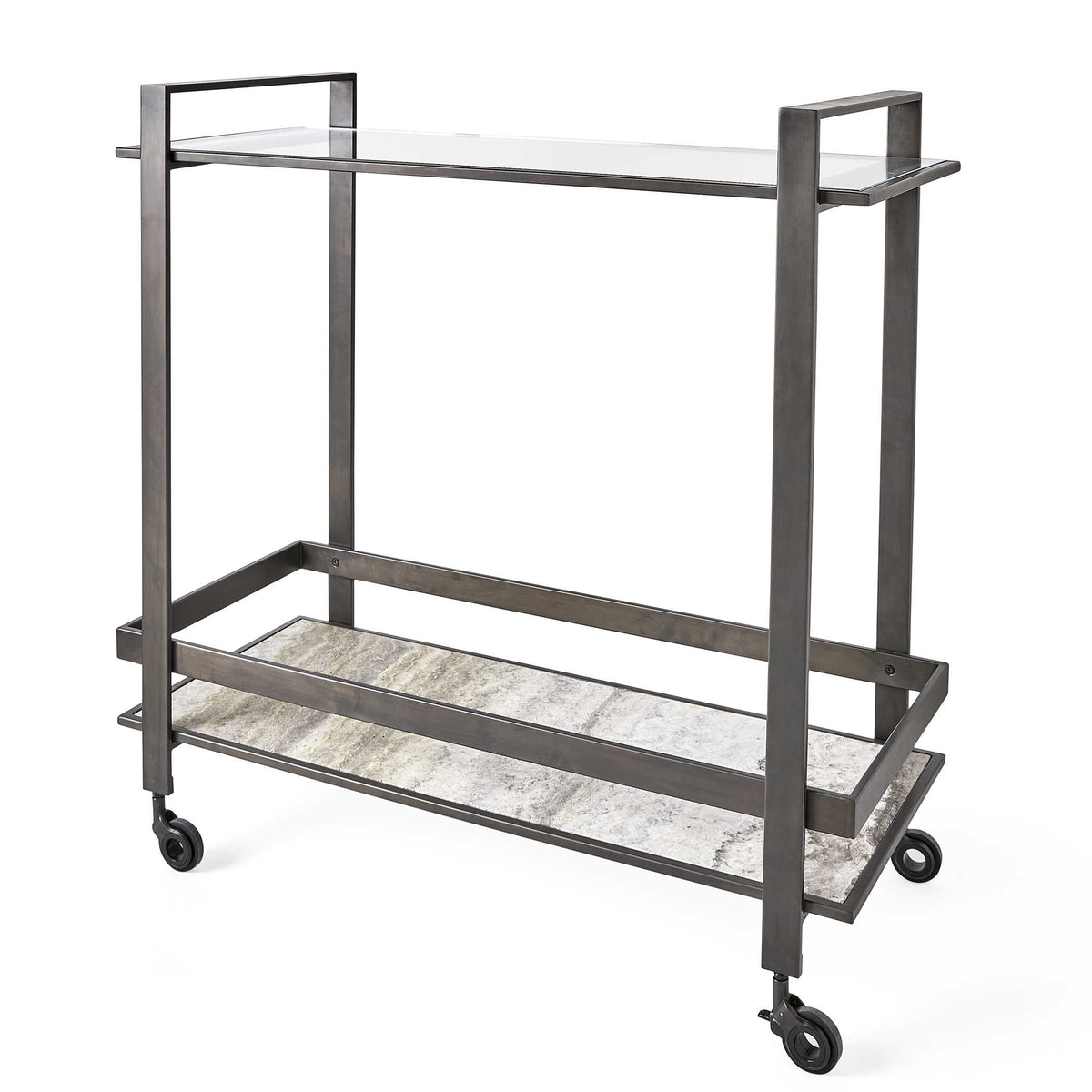Uttermost Roll Along Bar Cart - Bronze