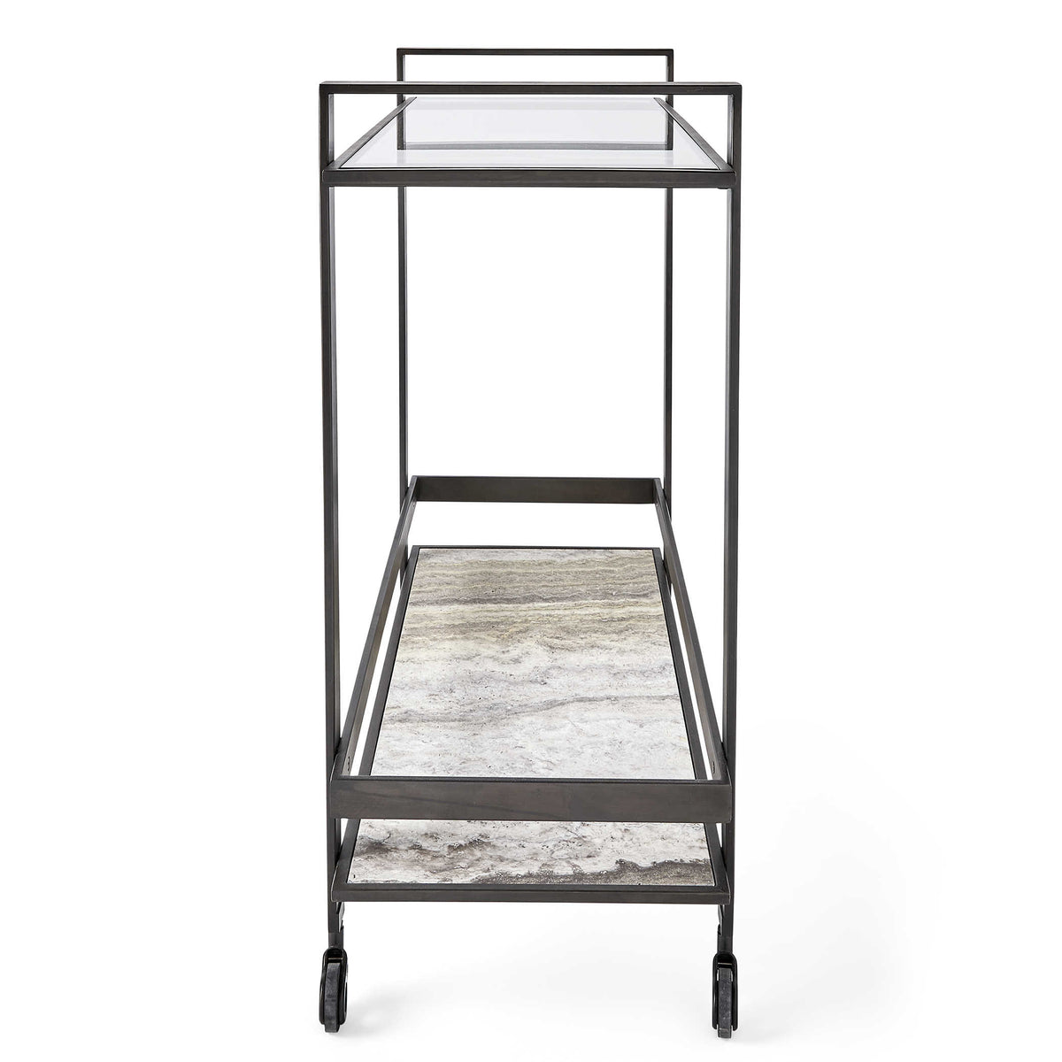 Uttermost Roll Along Bar Cart - Bronze
