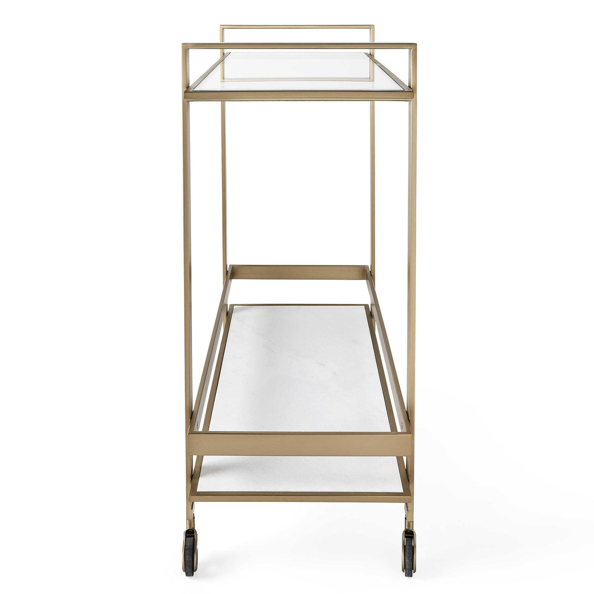 Uttermost Roll Along Bar Cart - Brass