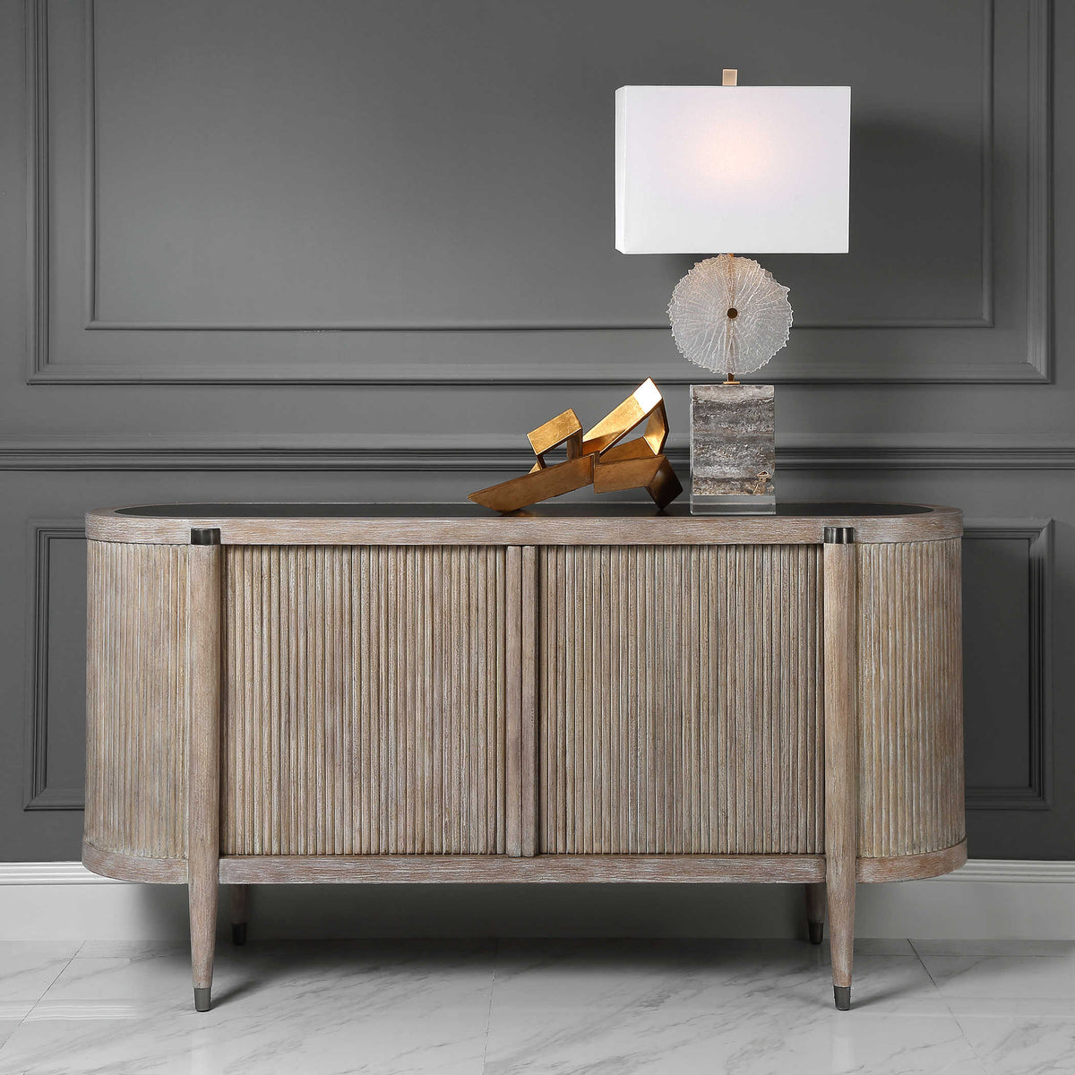 Uttermost Tambour Cabinet in Natural Wash